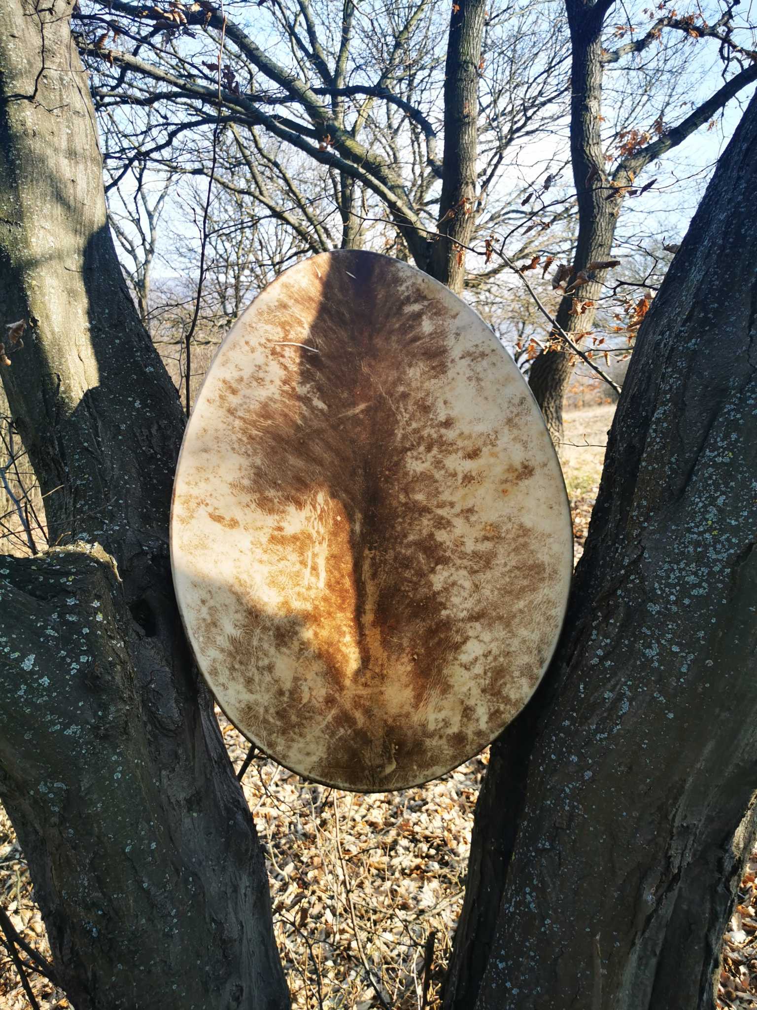 23" Handcrafted Shaman Drum - Deer Hide Shamanic Drum- Shamanic Tool - Saami Drum - Image 4