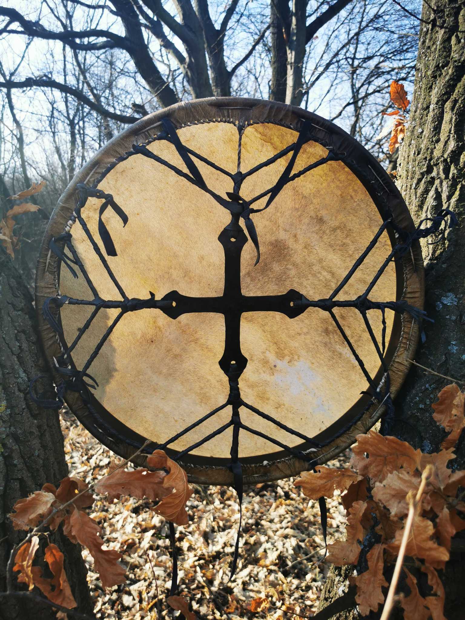 21" Handcrafted Shaman Drum - Goat Hide Shamanic Drum- Shamanic Tool