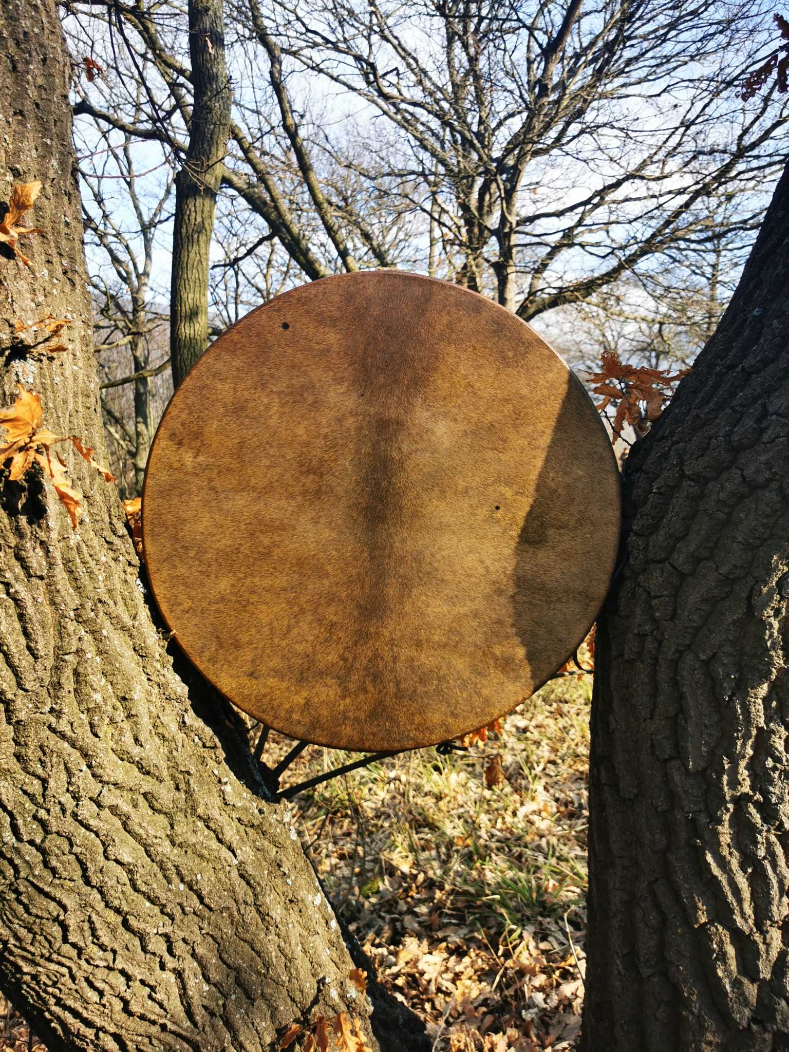 21" Handcrafted Shaman Drum - Goat Hide Shamanic Drum- Shamanic Tool - Image 3