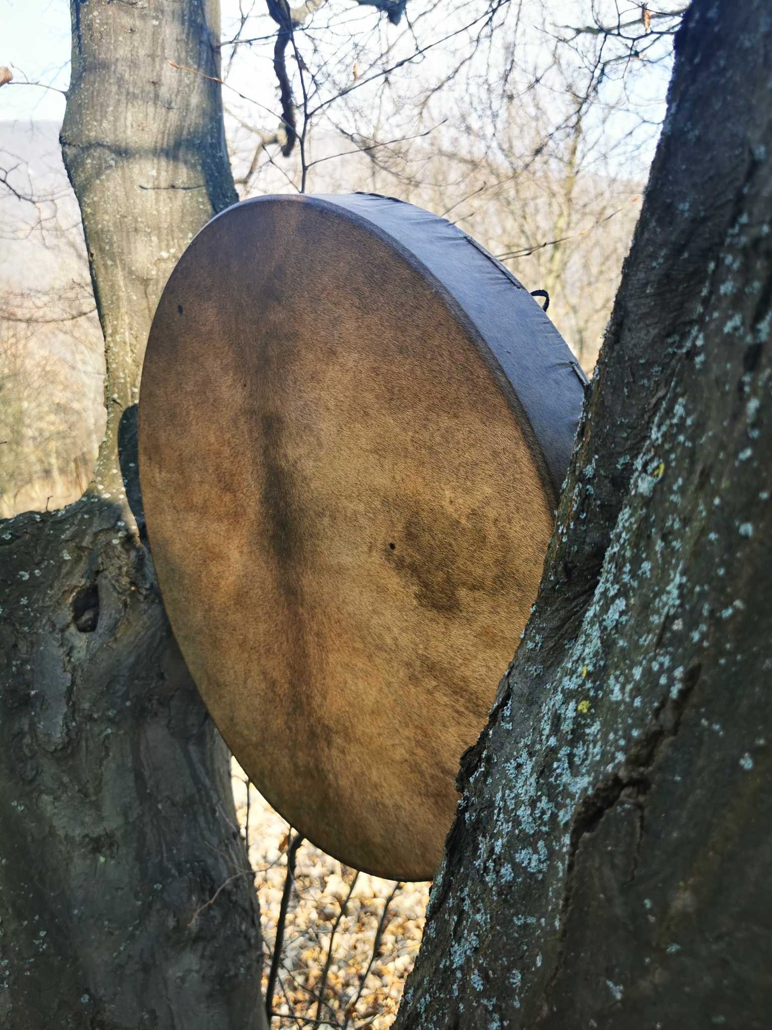 21" Handcrafted Shaman Drum - Goat Hide Shamanic Drum- Shamanic Tool - Image 4