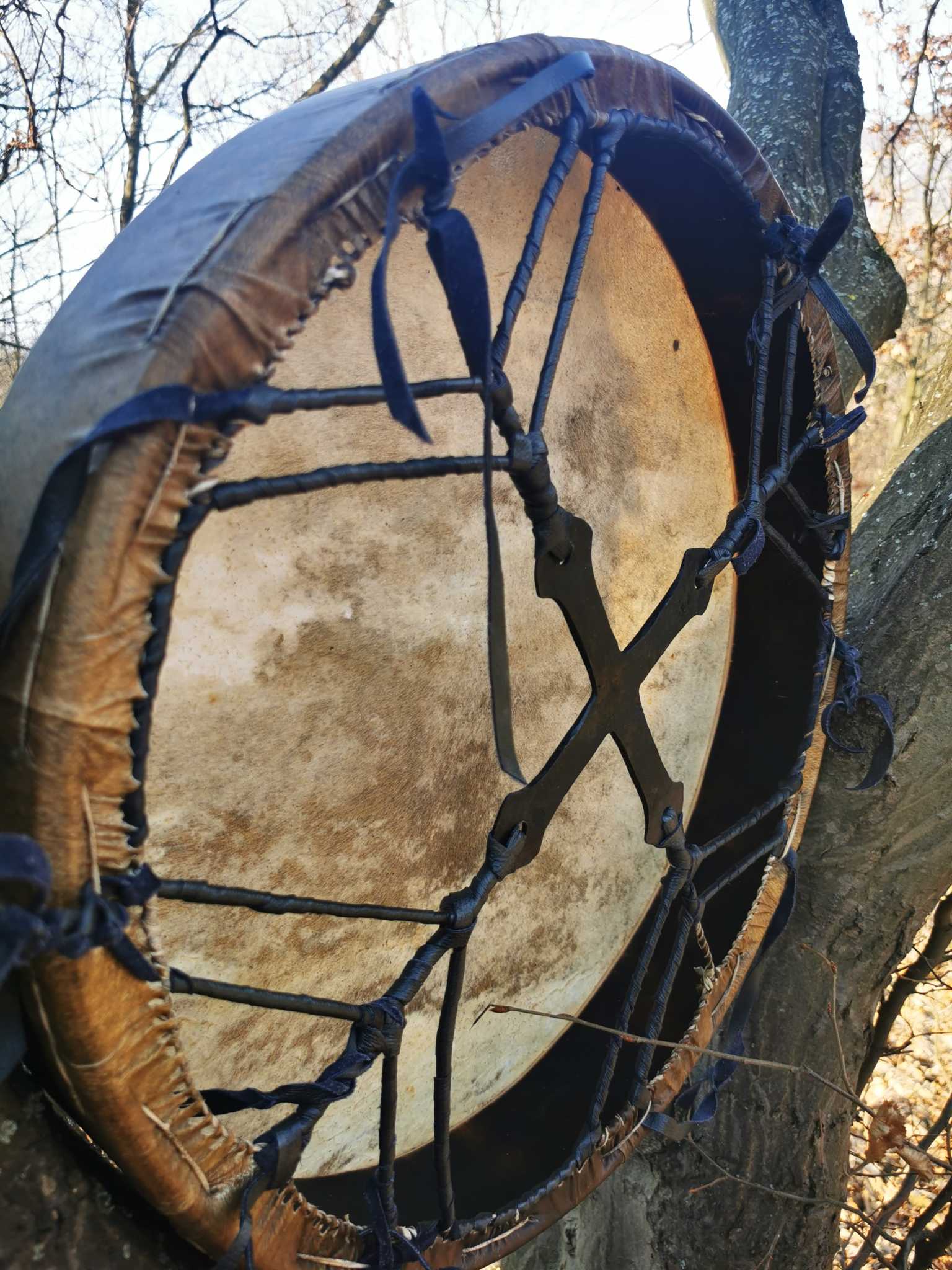 21" Handcrafted Shaman Drum - Goat Hide Shamanic Drum- Shamanic Tool - Image 6