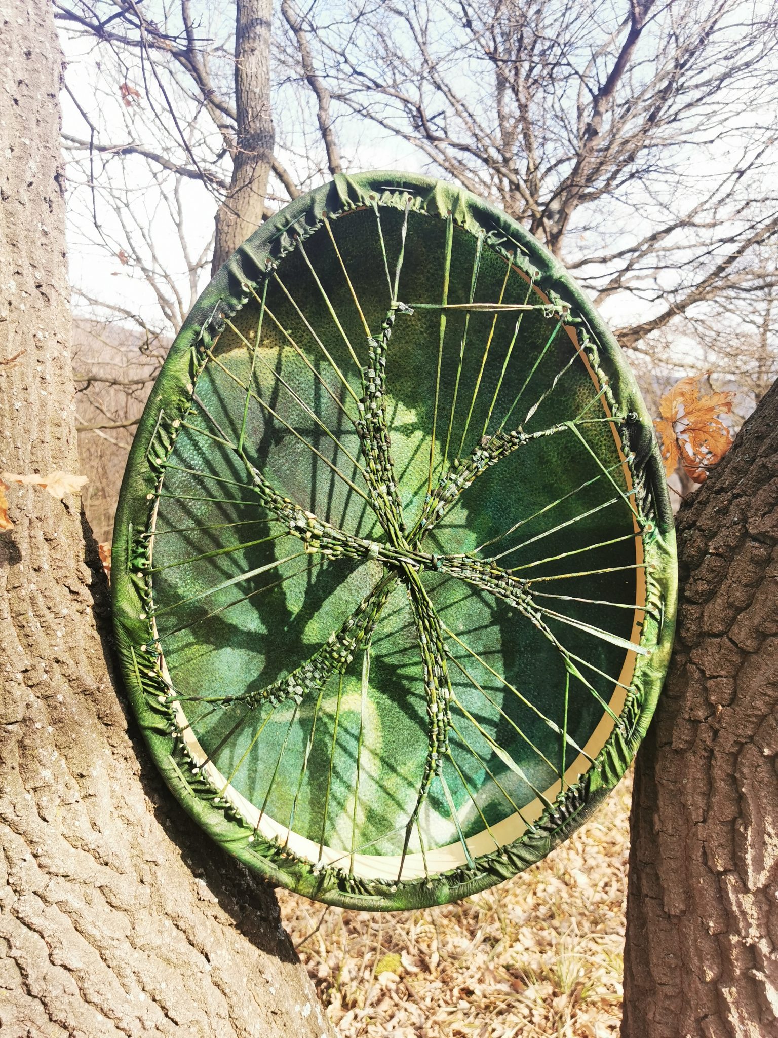 22" Handcrafted Shaman Drum - Deer Hide Shamanic Drum -Custom made - Image 3