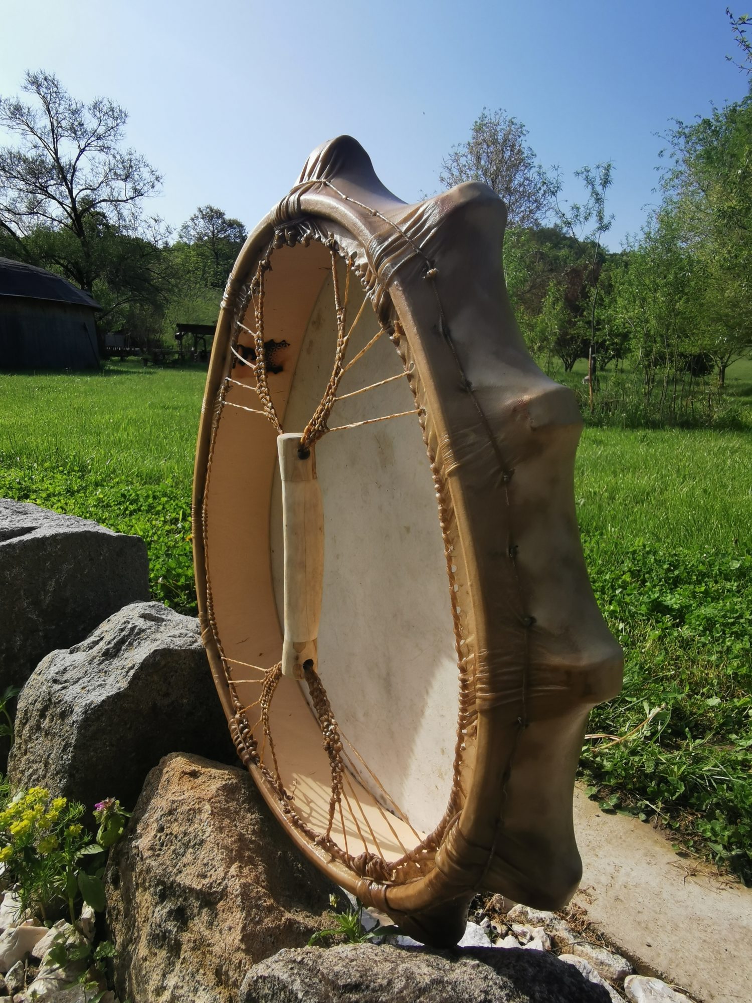 22" Handcrafted Shaman Drum - Deer Hide Shamanic Drum- Shamanic Tool - Saami Drum - Image 4