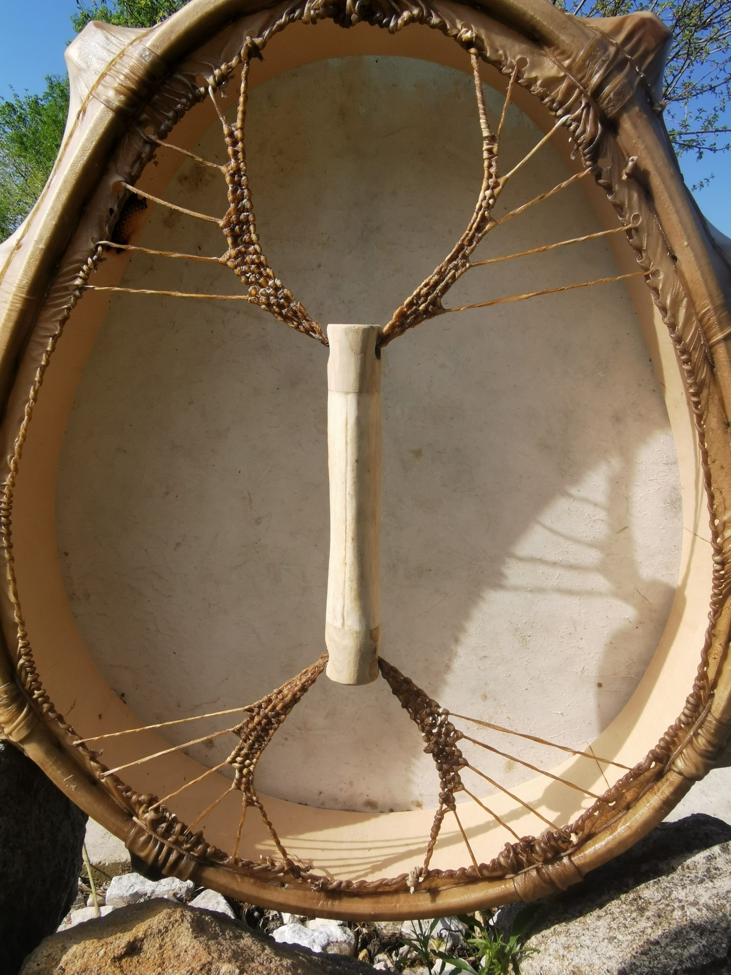 22" Handcrafted Shaman Drum - Deer Hide Shamanic Drum- Shamanic Tool - Saami Drum - Image 5