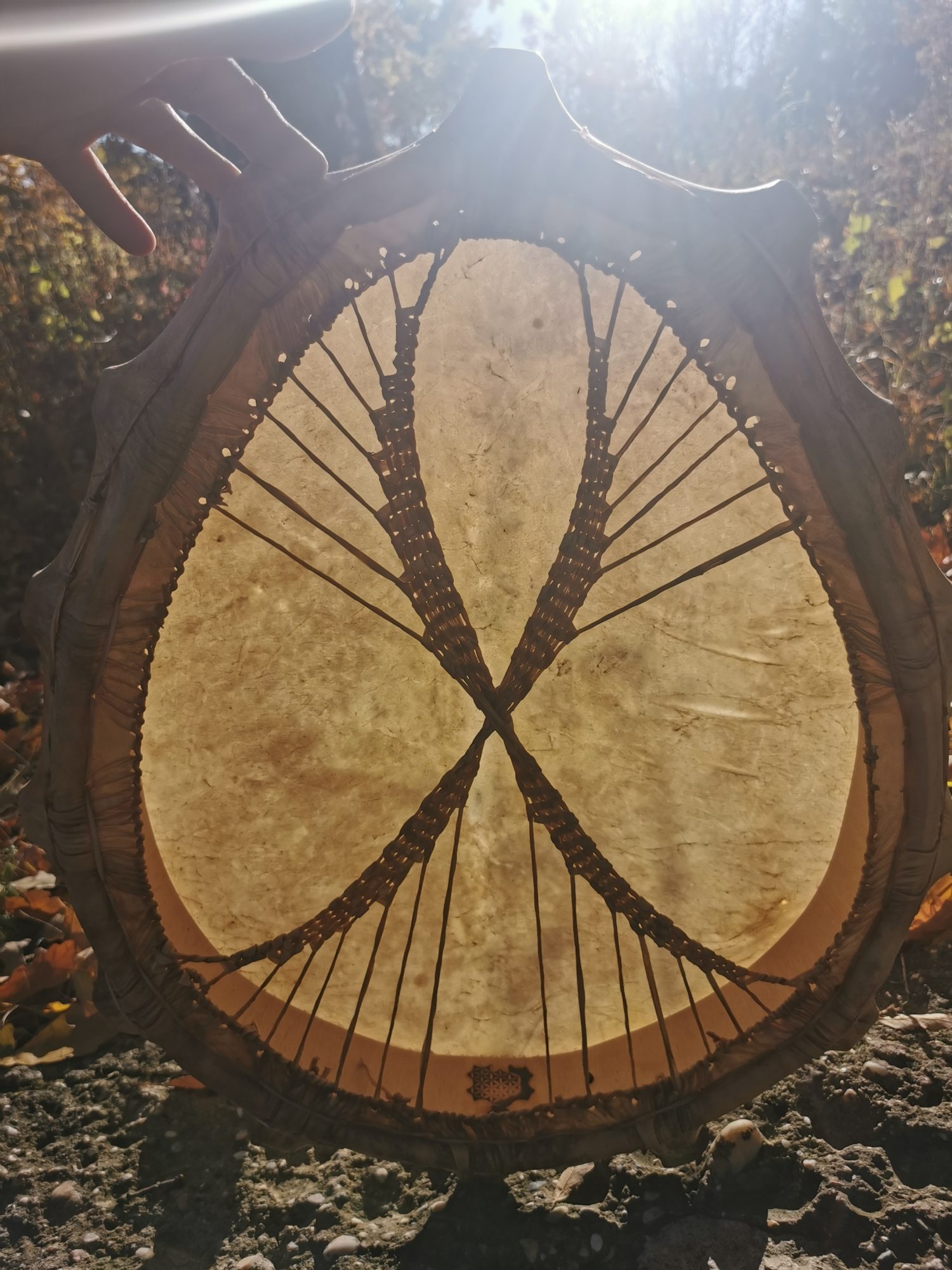 21" Shaman Drum - Red Deer Hide - Traditional Shamanic Instrument - Medicine Drum - Image 8