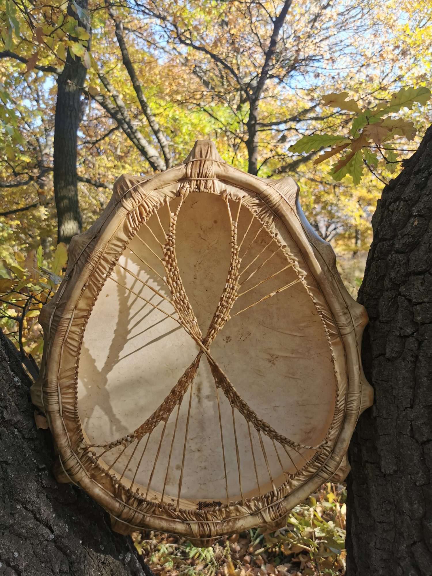 21" Shaman Drum - Red Deer Hide - Traditional Shamanic Instrument - Medicine Drum - Image 2