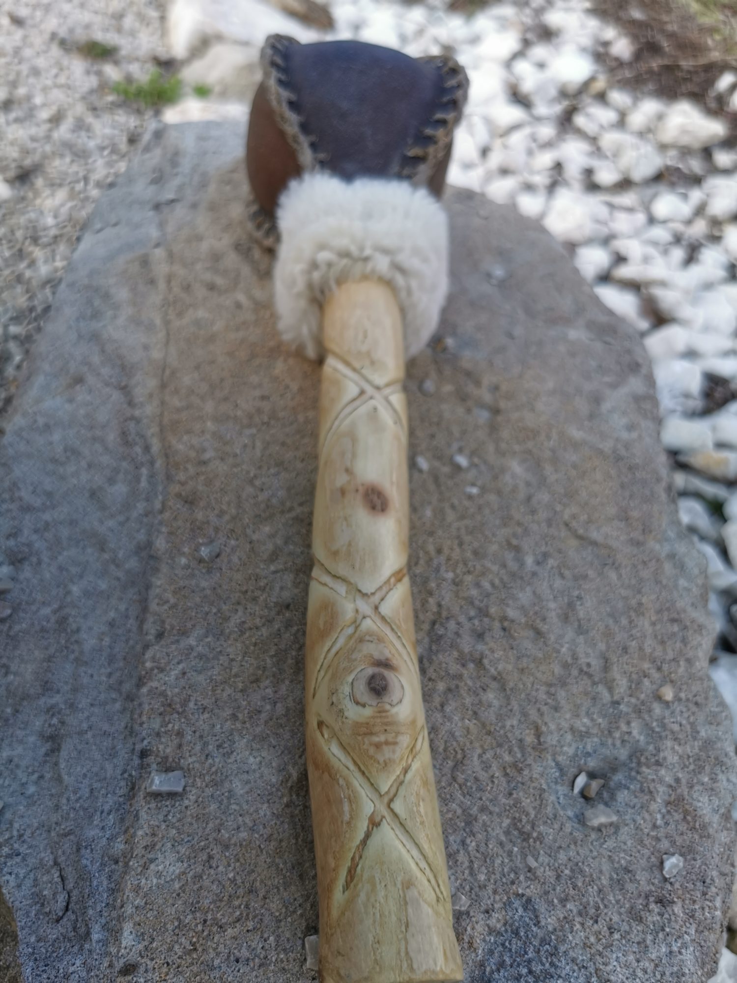 Shamanic Rattle - Shaker - Rawhide Rattle - Horse Hide Rattle - Shamanic tool - Shipping Included - Image 8