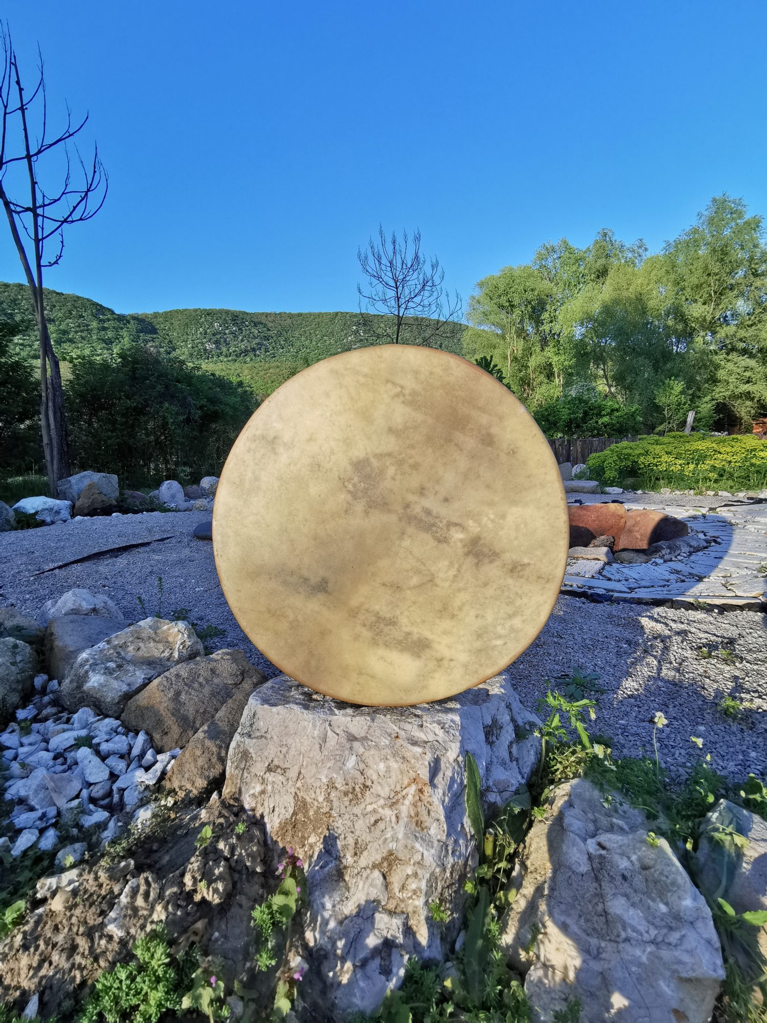 18" Handcrafted Shaman Drum - Goat Hide Shamanic Drum- Shamanic Tool - Image 4