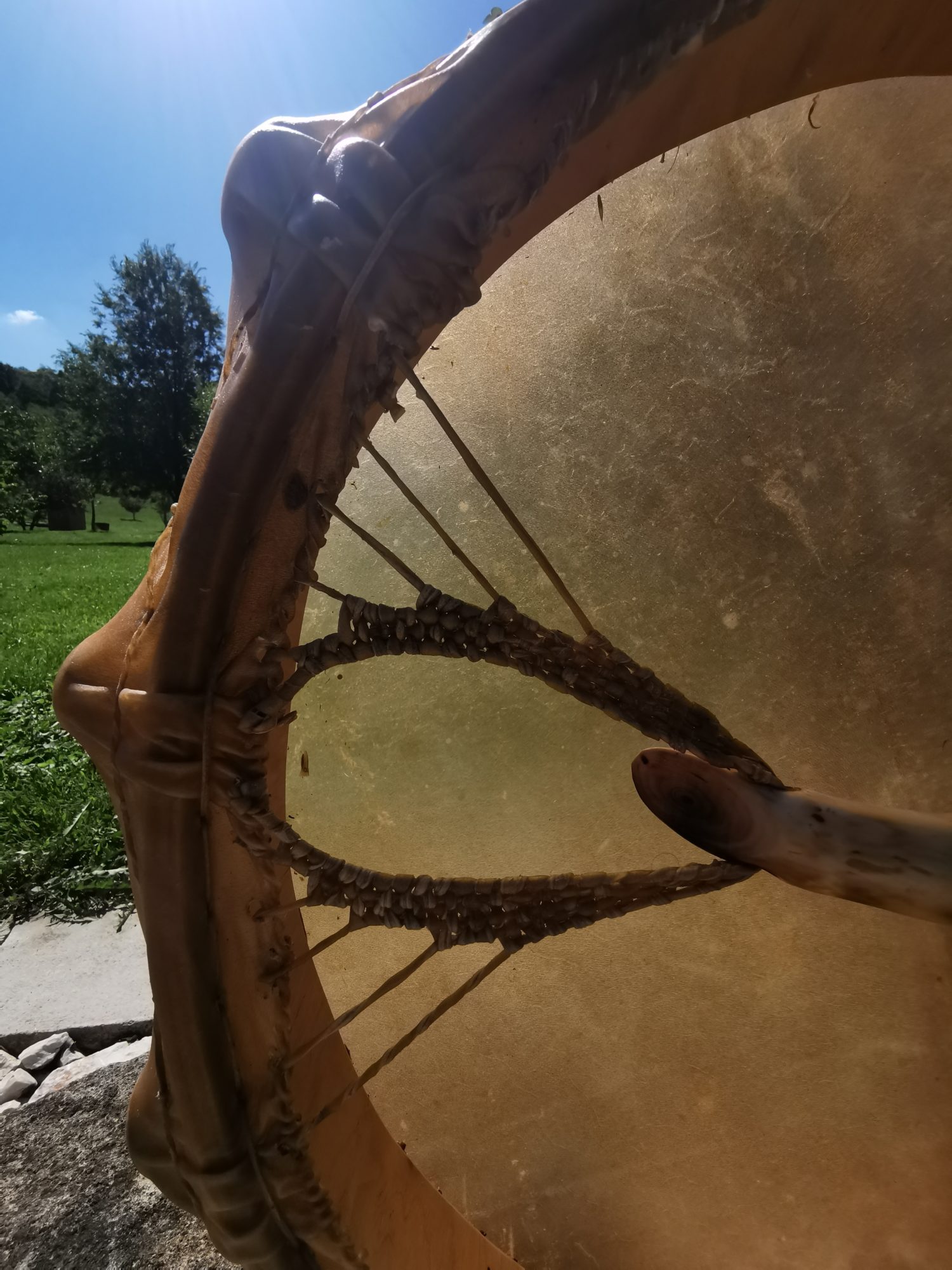 23" Ceremonial Drum - Bull Hide - Shaman Drum - Image 9