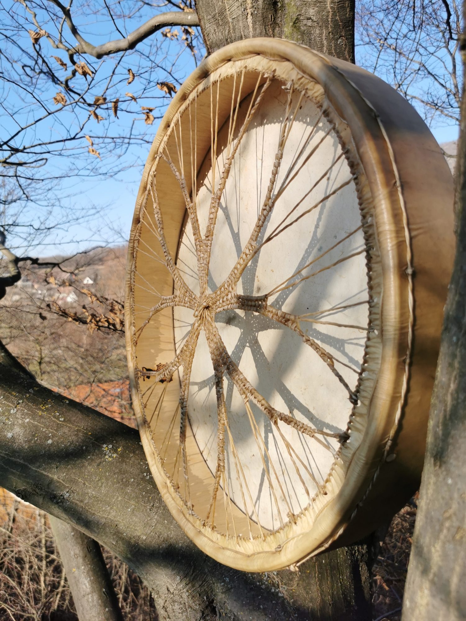 24" Shaman Drum - Red Deer Hide - Traditional Shamanic Instrument - Medicine Drum - Image 10