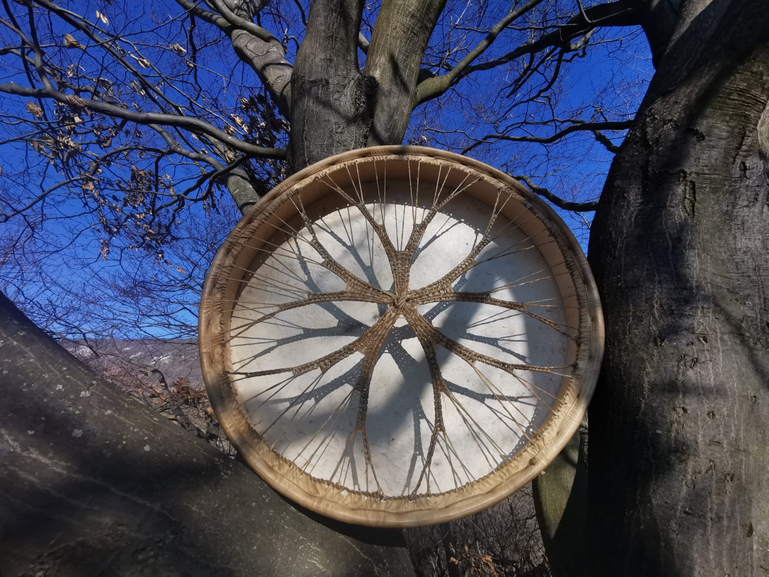 24" Shaman Drum - Red Deer Hide - Traditional Shamanic Instrument - Medicine Drum - Image 8