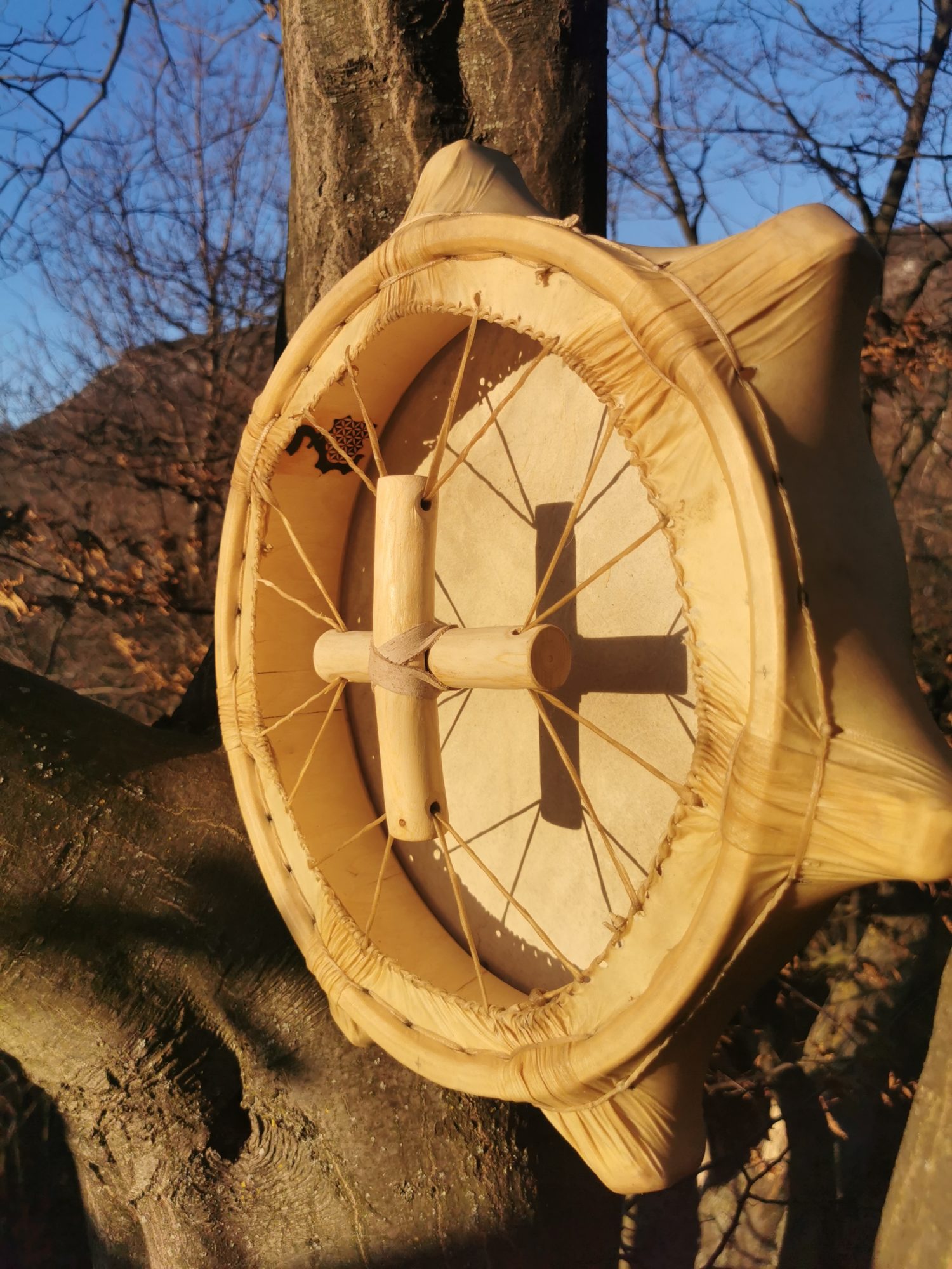 15" Handcrafted Shaman Drum -Goat Hide Shamanic Drum- Shamanic Tool - Image 7