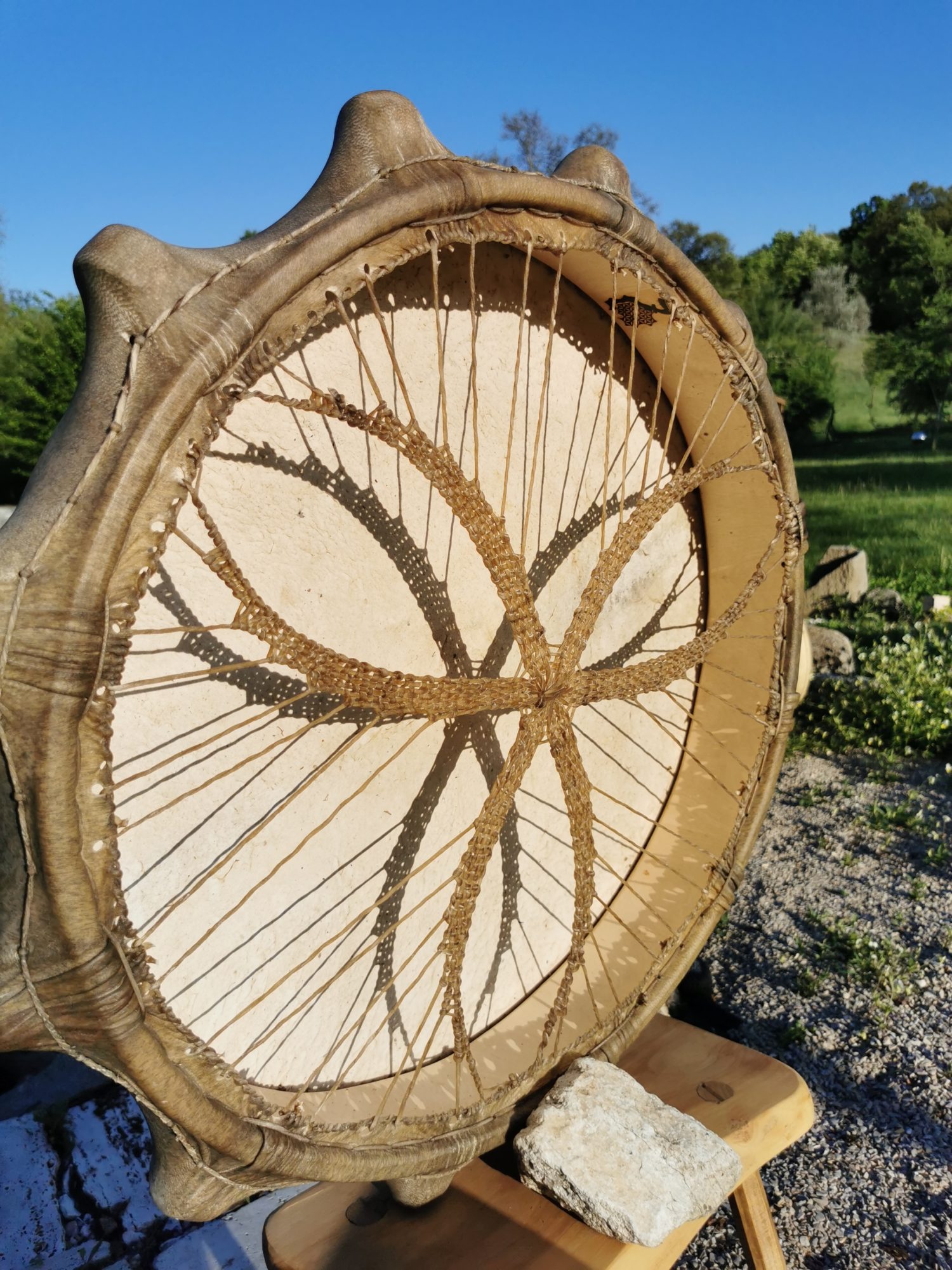 24" Shaman Drum - Goat Hide - Traditional Shamanic Instrument - Medicine Drum - Image 5