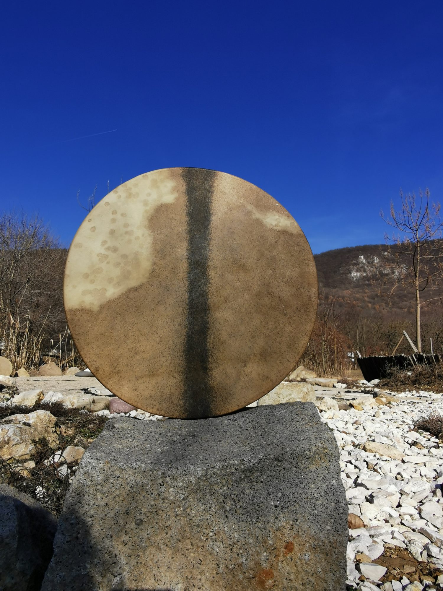 13" Goat Hide Shaman Drum - Traditional Shaman Drum - Medicine Drum - Travel Drum - Image 8