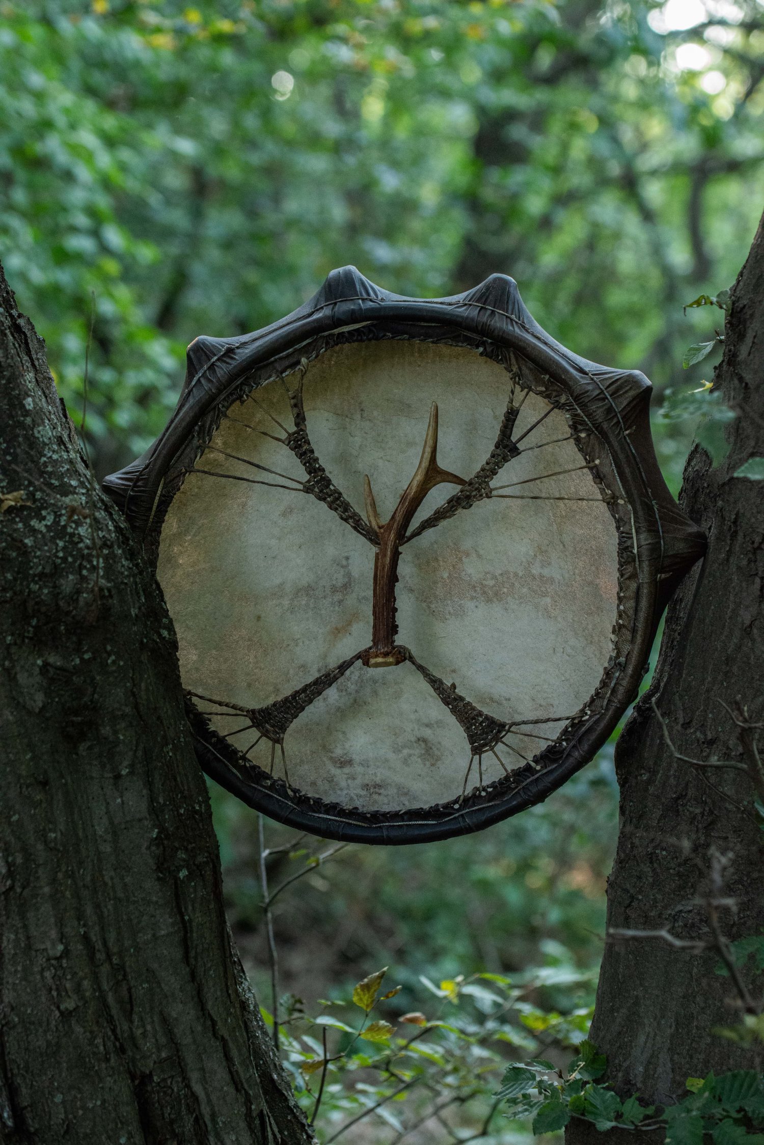 17" Handcrafted Shaman Drum - Deer Hide Shamanic Drum- Shamanic Tool - Image 5