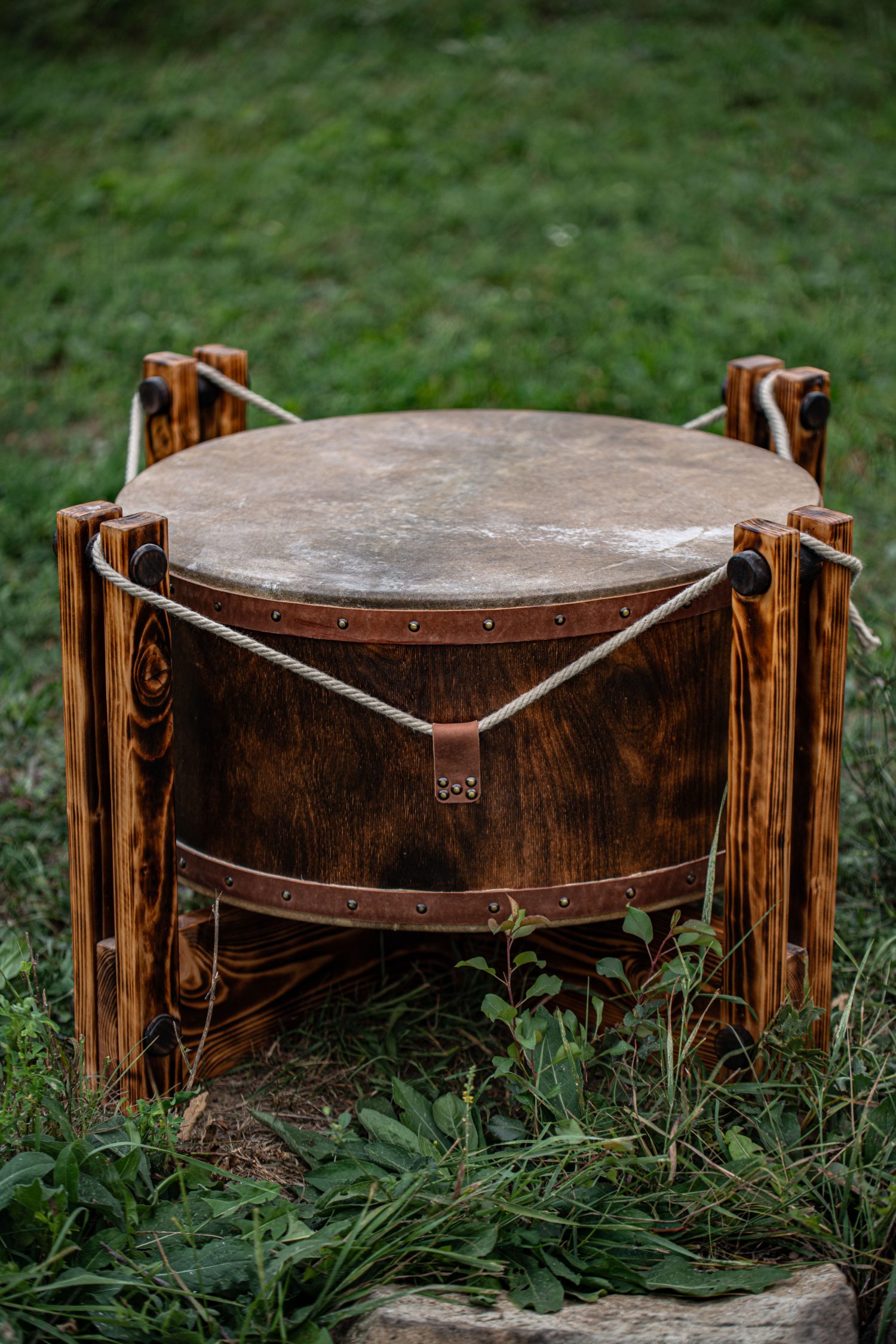 24" Powwow - Ceremonial Drum - Double Headed Shamanic Drum - Dama Deer Hide