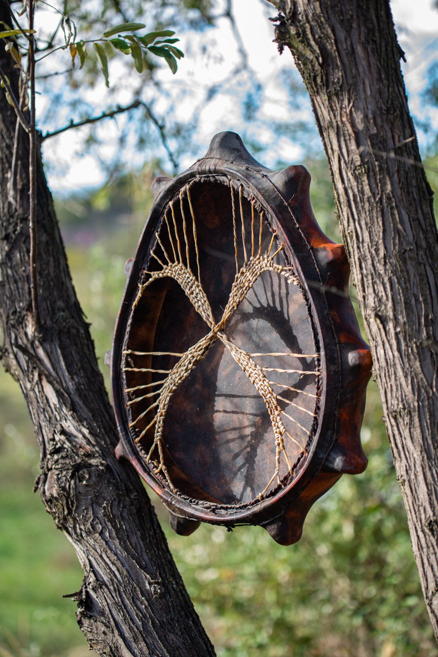 21" Shaman Drum - Goat Hide - Traditional Shamanic Instrument - Medicine Drum - Image 7