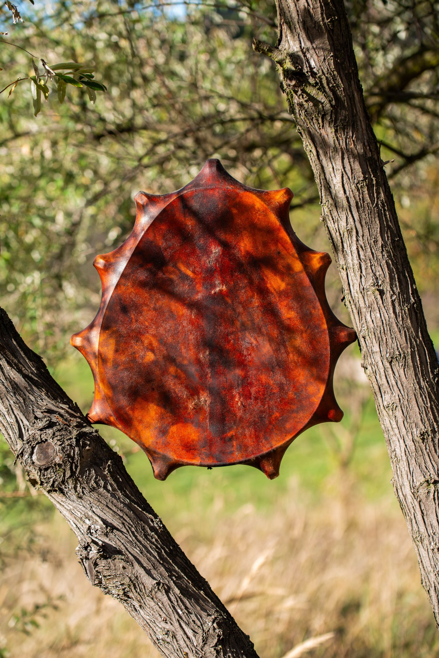 21" Shaman Drum - Goat Hide - Traditional Shamanic Instrument - Medicine Drum - Image 3