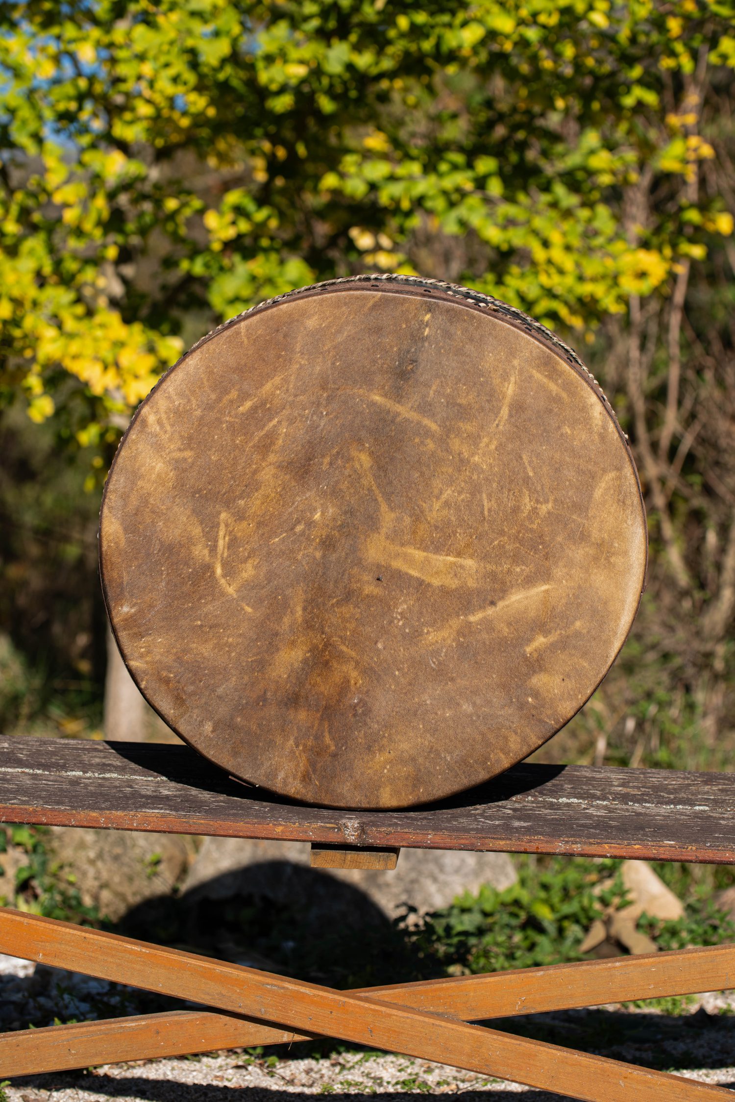 24" - Ceremonial Drum - Double Headed Shamanic Drum - Dama Deer Hide - Image 8