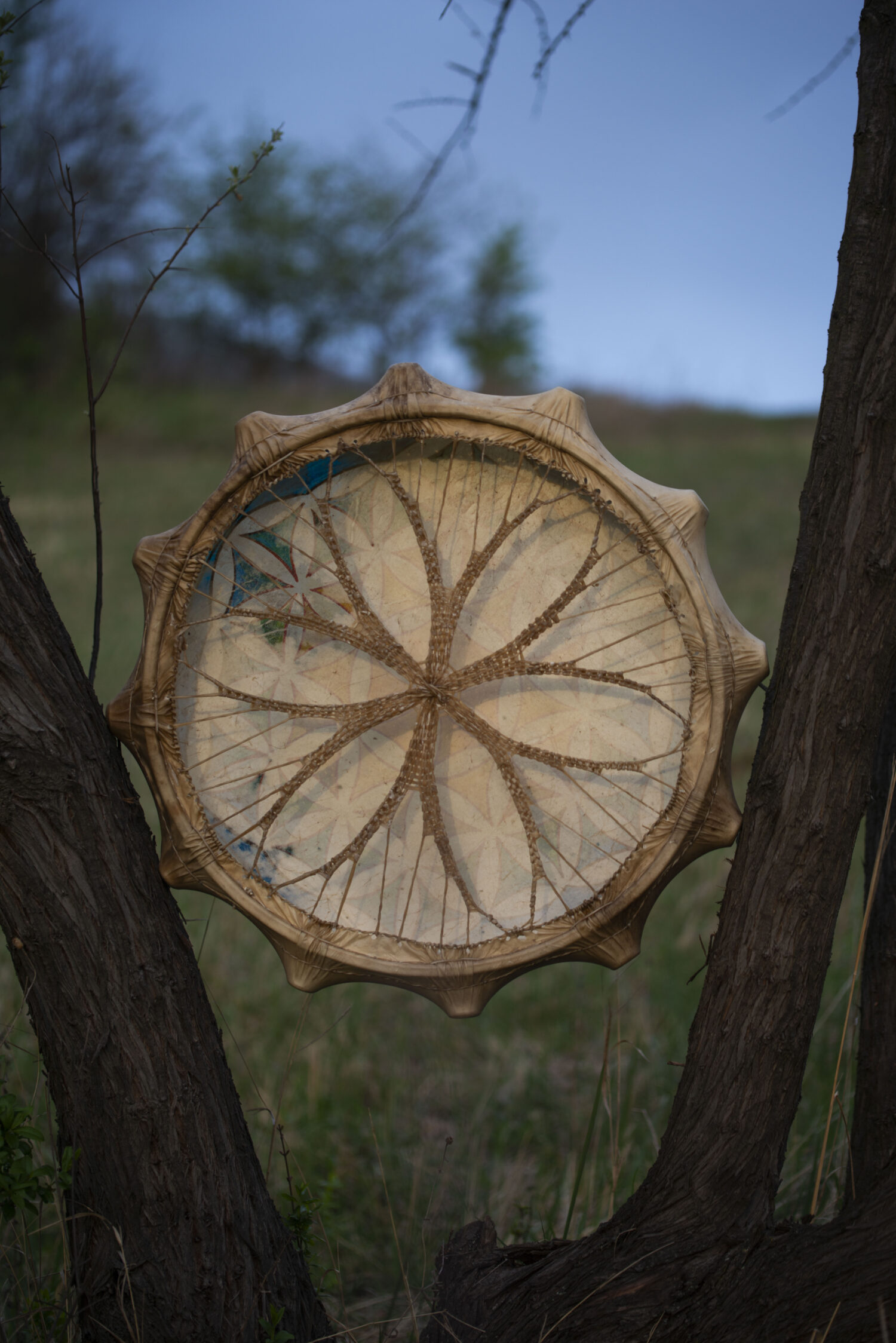 23" Handcrafted Shaman Drum - Deer Hide - Shamanic Drum- Shamanic Tool - Image 3