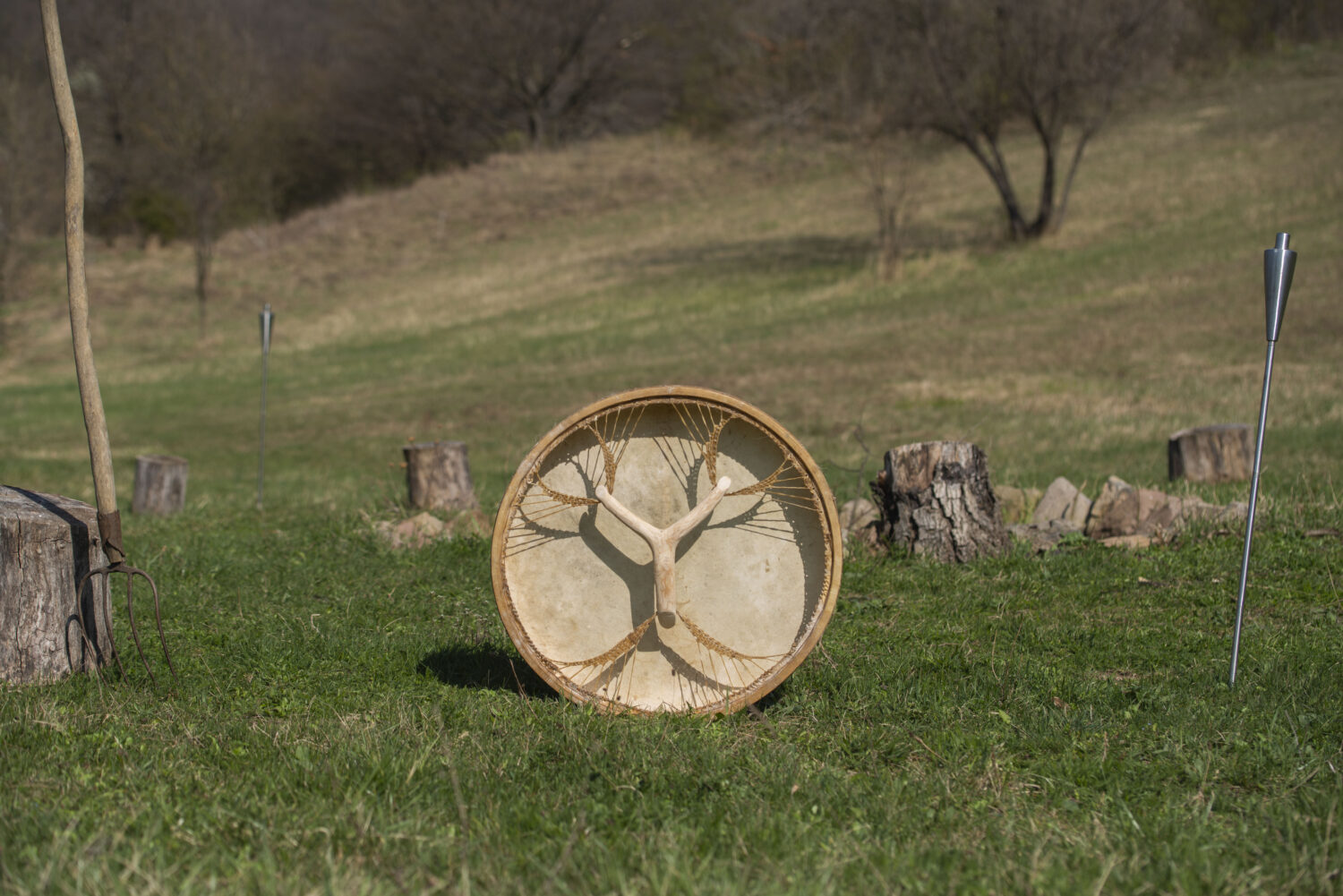 28" Handcrafted Shaman Drum - Goat - Shamanic Drum- Shamanic Tool - Image 6