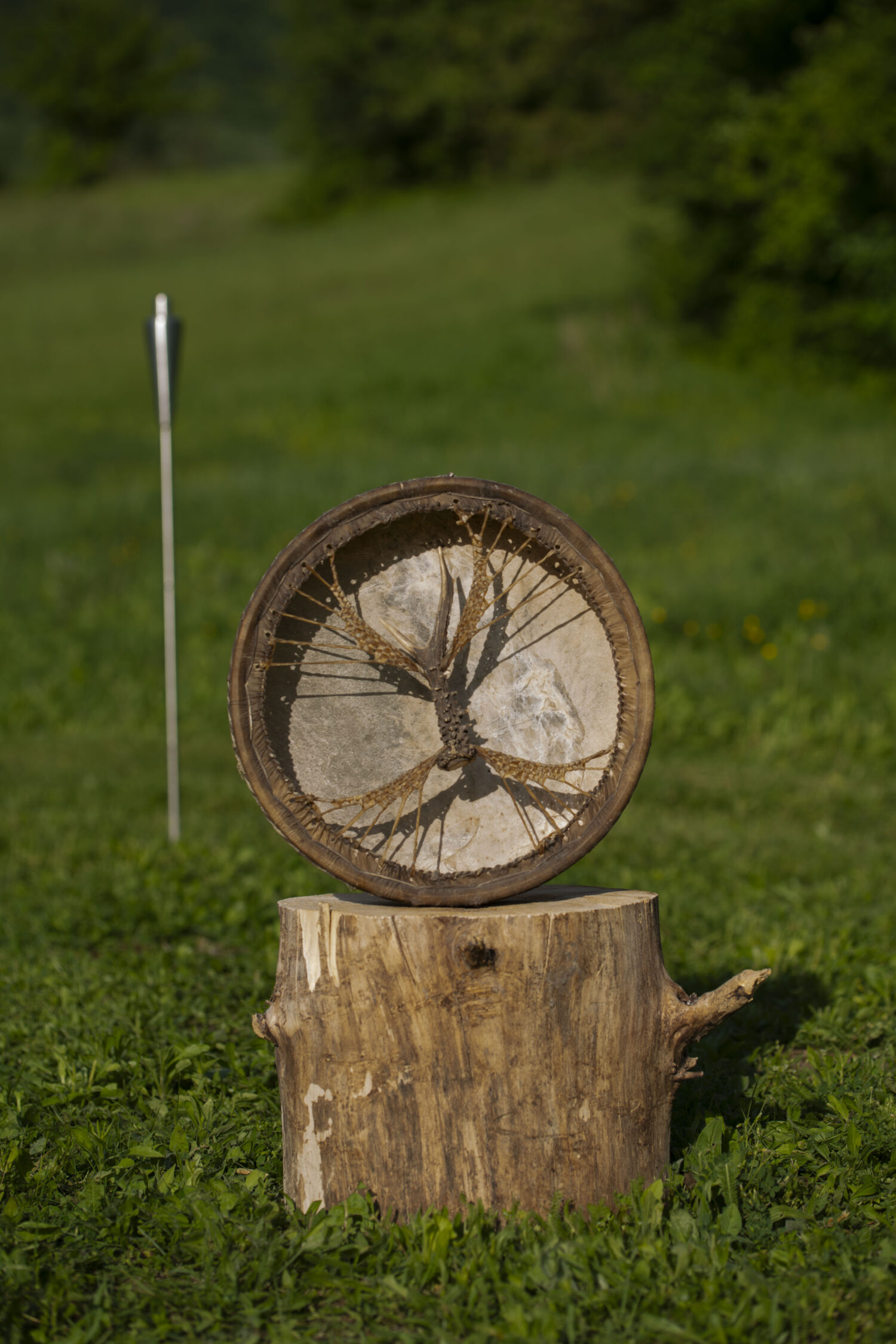 13" Handcrafted Shaman Drum - Natural Goat Hide Shamanic Drum- Shamanic Tool - Image 2