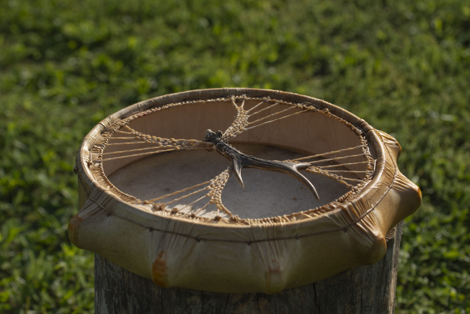 13" Handcrafted Shaman Drum - Natural Goat Hide Shamanic Drum- Shamanic Tool - Image 4