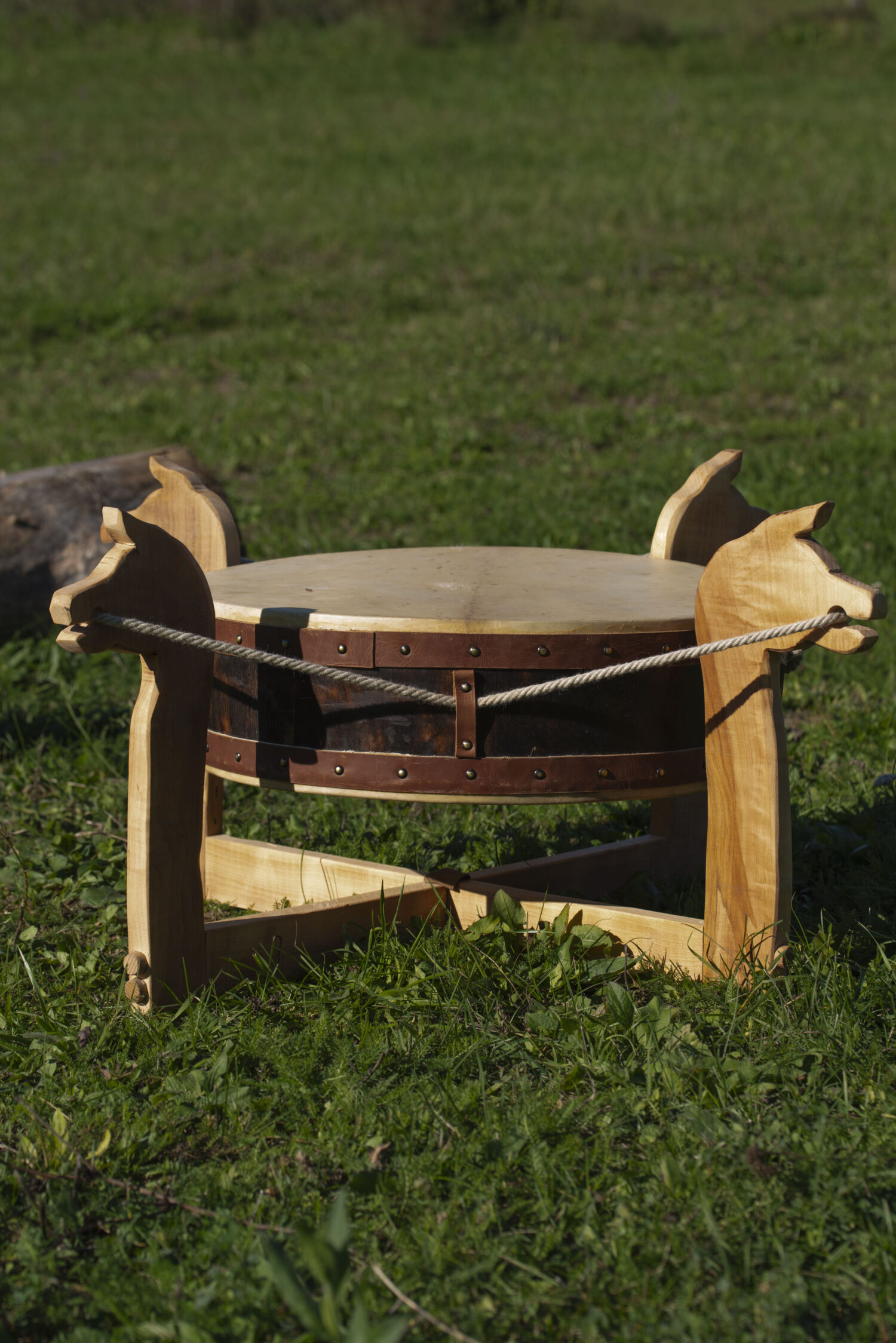 20" Ceremonial Drum - Double Headed Shamanic Drum - Goat Hide