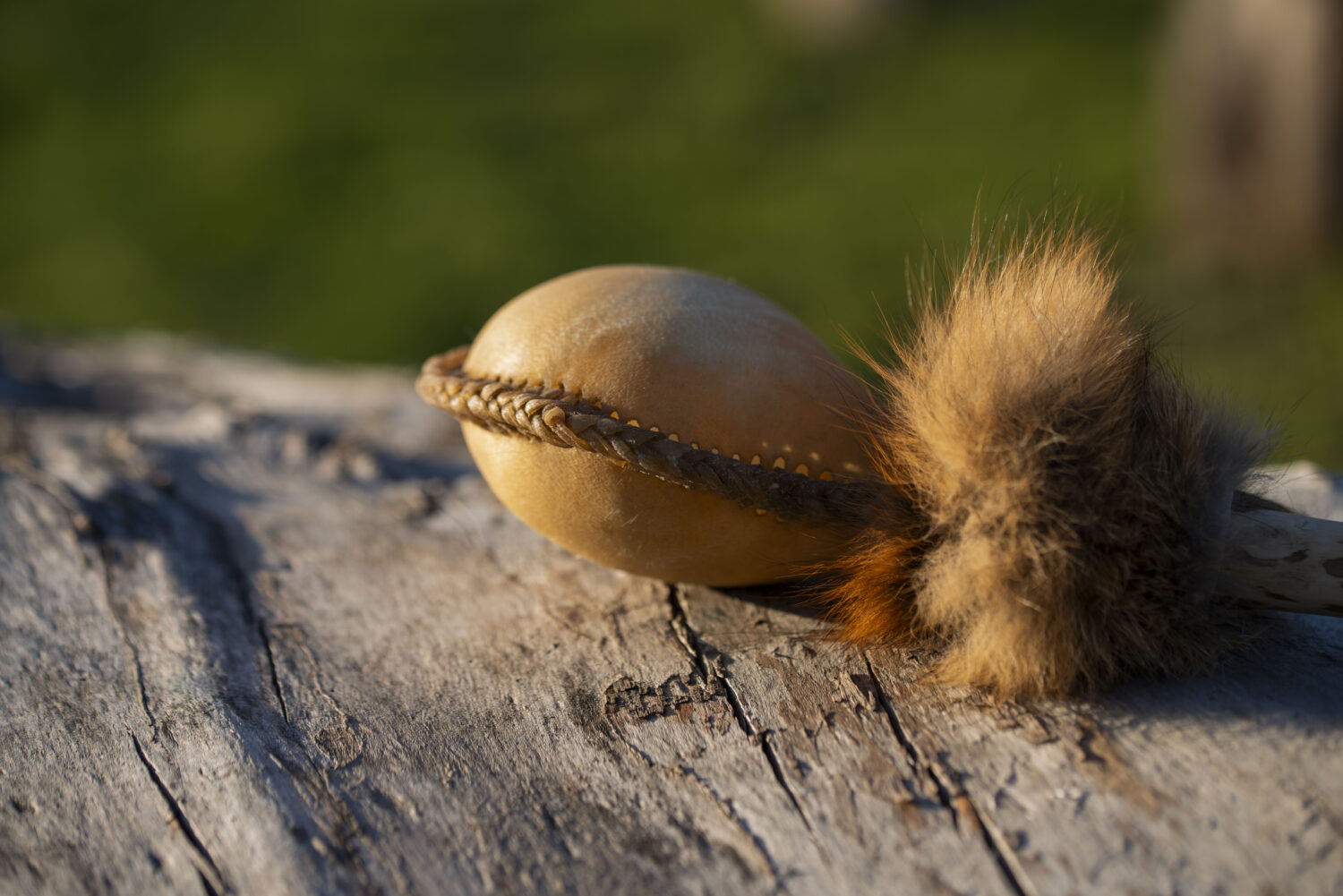 Shamanic Rattle - Shaker - Rawhide Rattle - Wild Boar Hide Rattle - Shamanic tool - Shipping Included - Image 6
