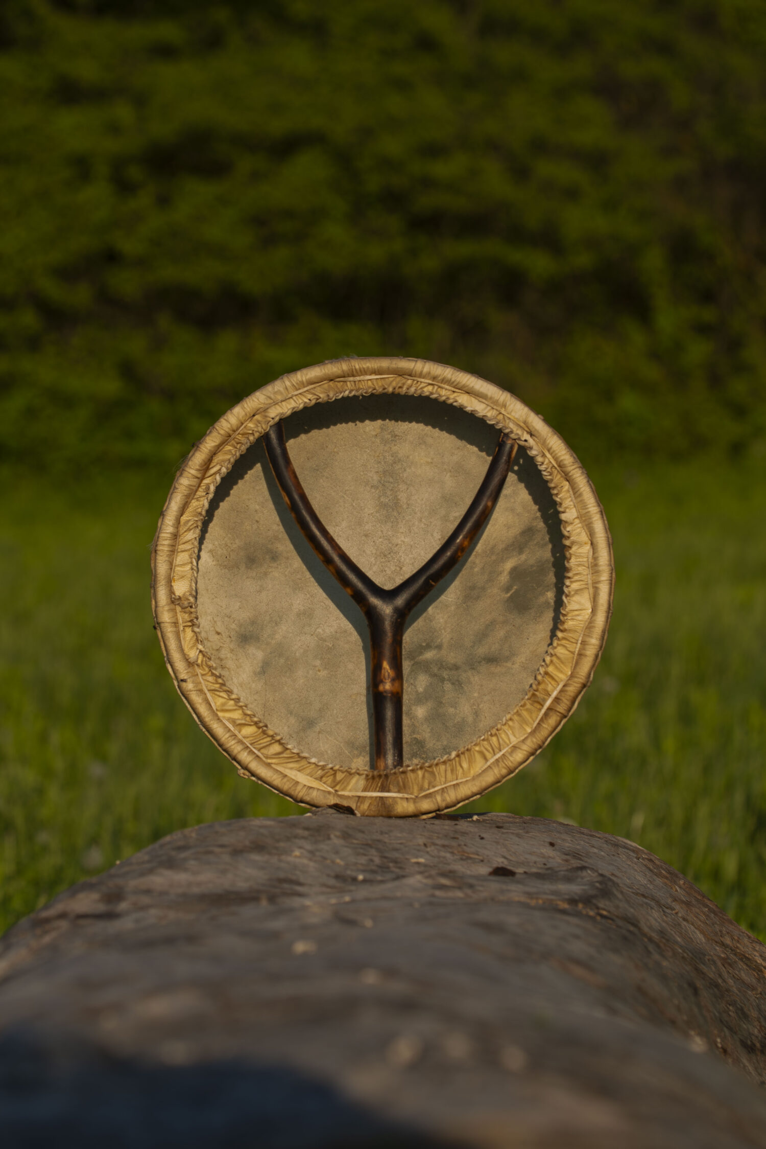 13" Handcrafted Shaman Drum - Goat Hide- Shamanic Tool - Image 5