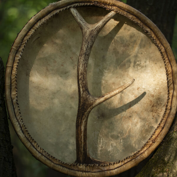 21" Handmade Shaman Drum - Deer Hide - Traditional Shamanic Instrument - Medicine Drum
